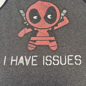 Marvel Deadpool Shirt Mens XL Tank Top I Have Issues Graphic Comic Superhero